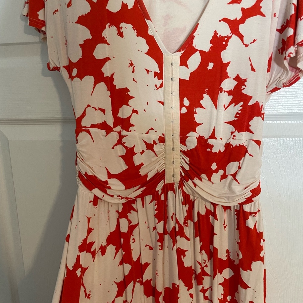 Anthropologie Maeve Orange and White Floral Dress - Picture 5 of 5